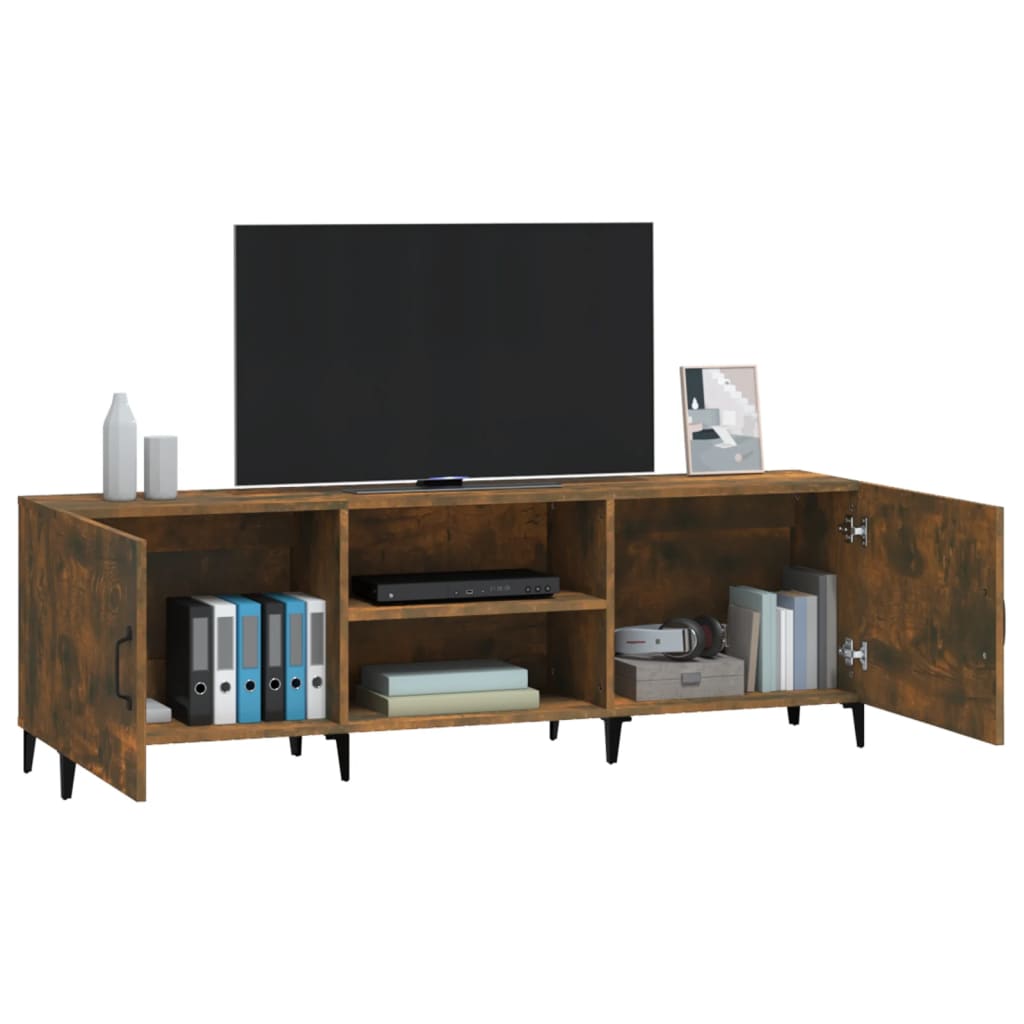 Tv-meubel 150x30x50 cm bewerkt hout gerookt eikenkleurig