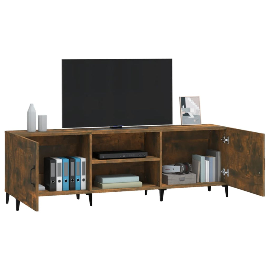 Tv-meubel 150x30x50 cm bewerkt hout gerookt eikenkleurig