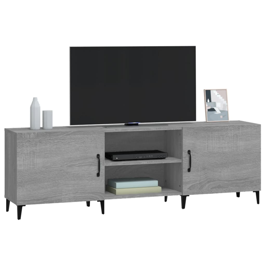 Tv-meubel 150x30x50 cm bewerkt hout grijs sonoma eikenkleurig