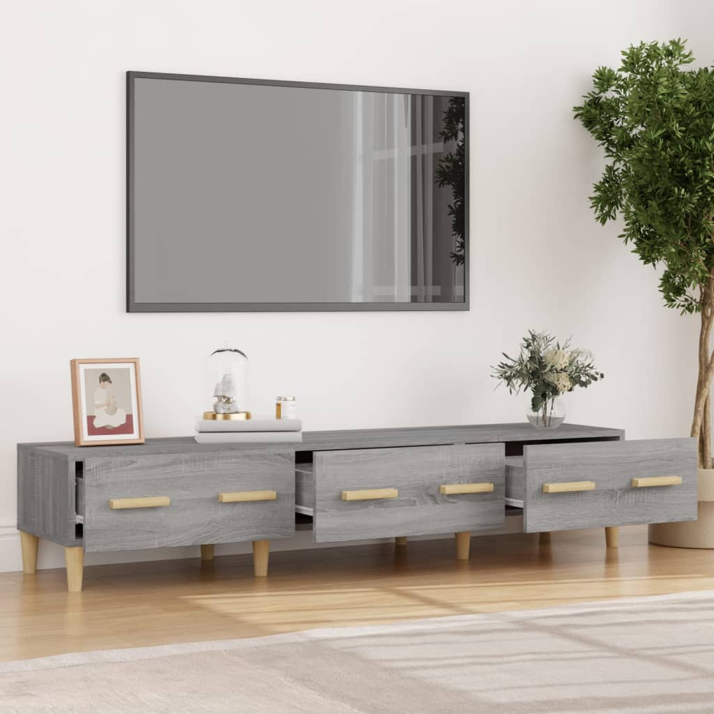 Tv-Meubel 50X34,5X30 Cm Bewerkt Hout Eikenkleurig Grijs sonoma