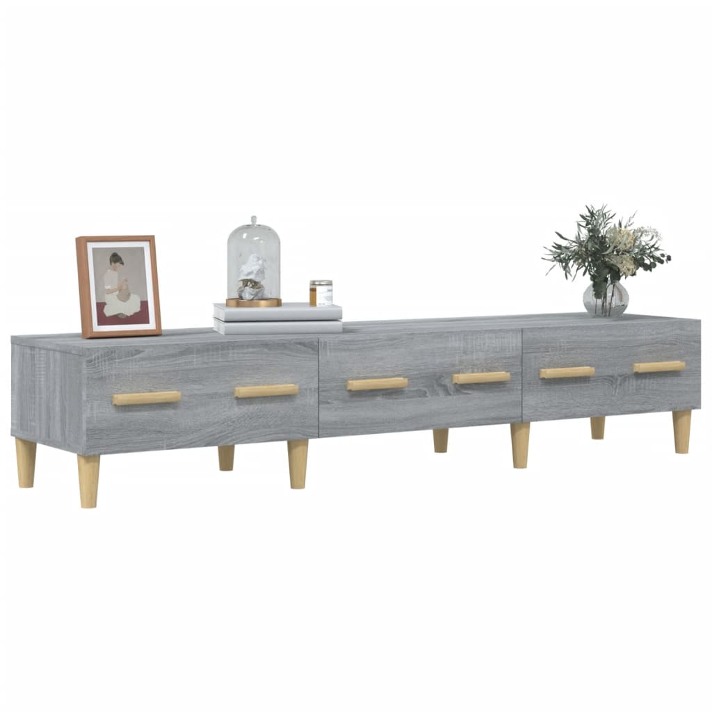 Tv-Meubel 50X34,5X30 Cm Bewerkt Hout Eikenkleurig Grijs sonoma