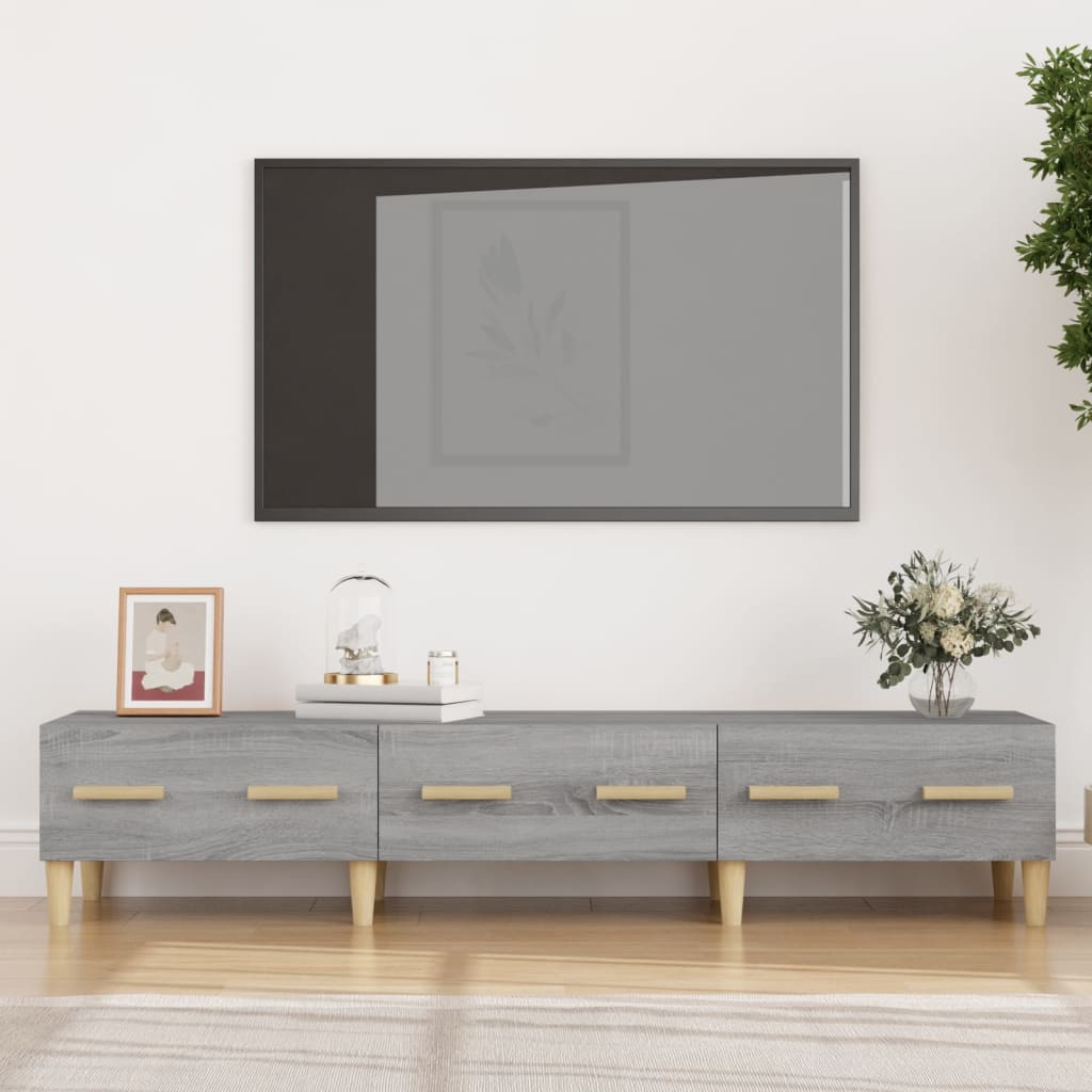 Tv-Meubel 50X34,5X30 Cm Bewerkt Hout Eikenkleurig Grijs sonoma