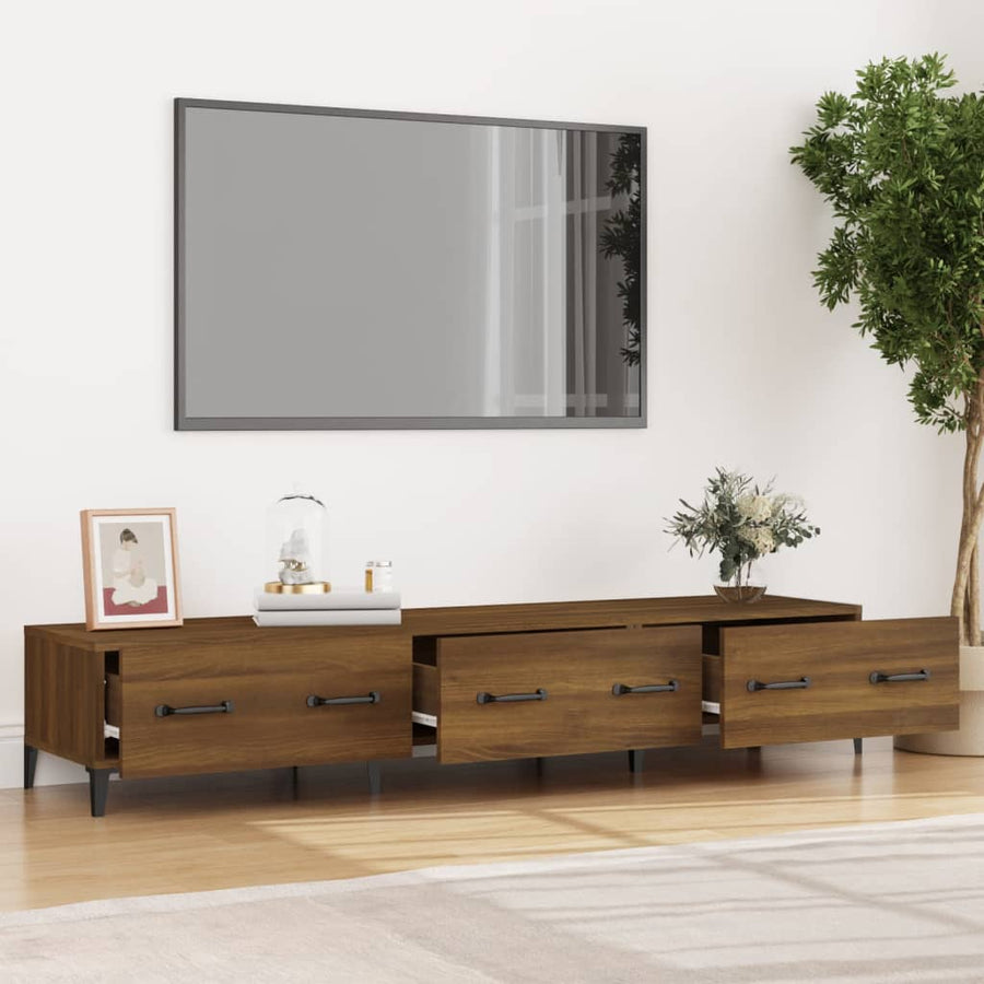Tv-Meubel 50X34,5X30 Cm Bewerkt Hout bruin eikenkleur