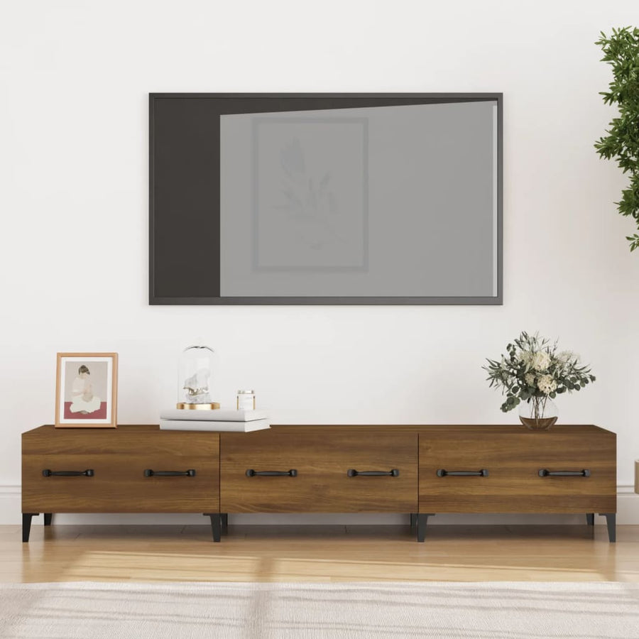 Tv-Meubel 50X34,5X30 Cm Bewerkt Hout bruin eikenkleur