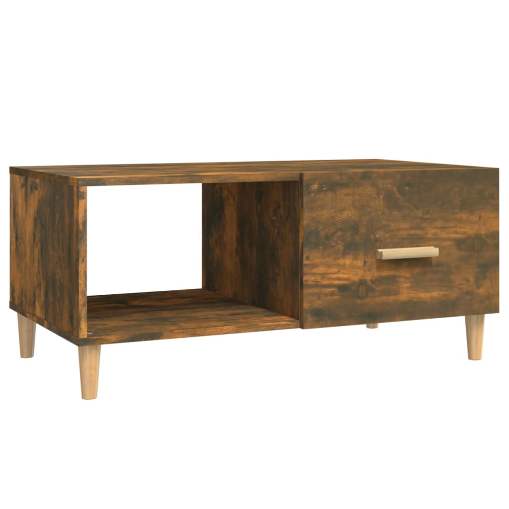 Salontafel 89,5X50X40 Cm Bewerkt Hout Kleurig Gerookt eiken
