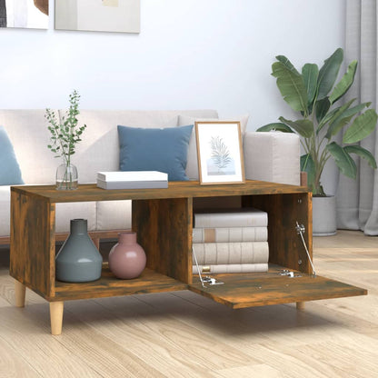 Salontafel 89,5X50X40 Cm Bewerkt Hout Kleurig Gerookt eiken