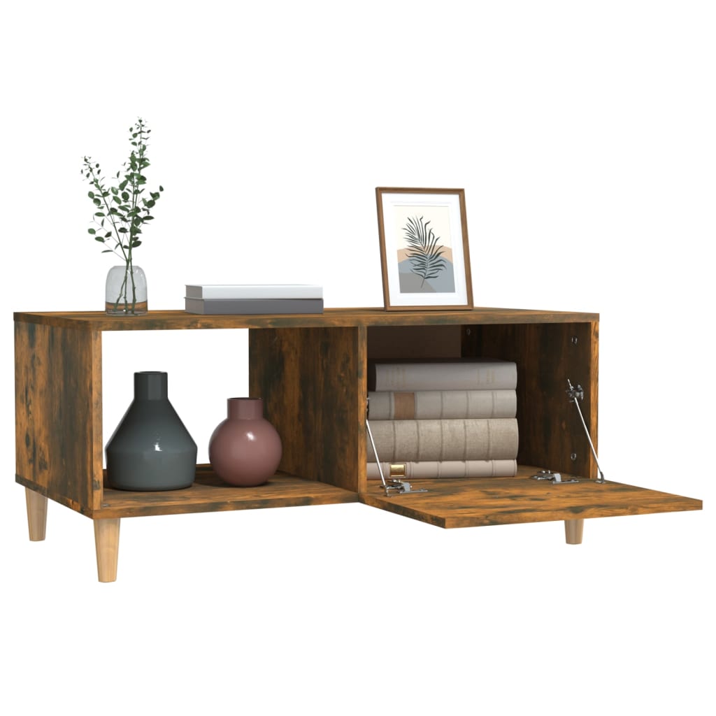 Salontafel 89,5X50X40 Cm Bewerkt Hout Kleurig Gerookt eiken