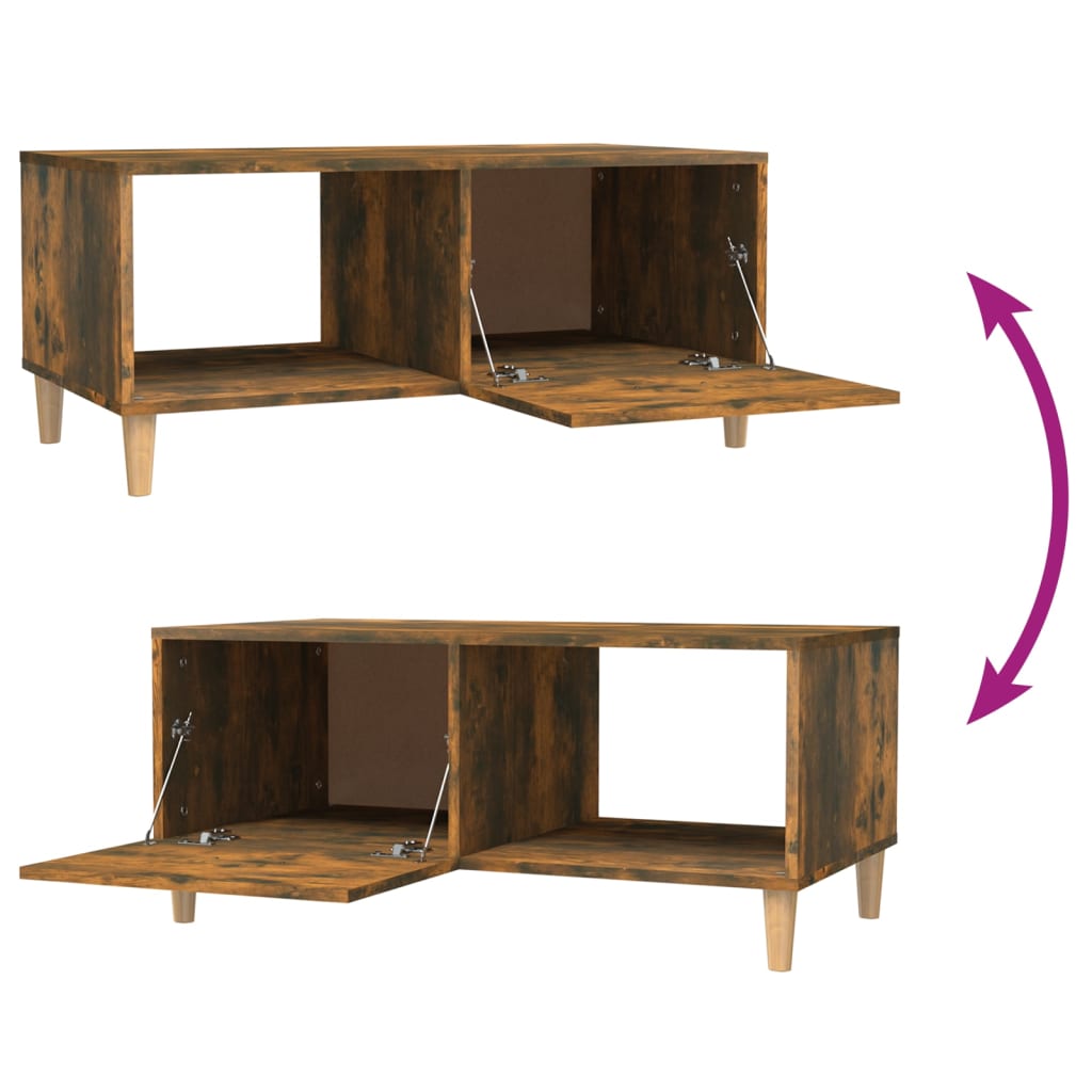 Salontafel 89,5X50X40 Cm Bewerkt Hout Kleurig Gerookt eiken