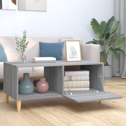 Salontafel 89,5X50X40 Cm Bewerkt Hout Grijs Sonoma Eikenkleurig