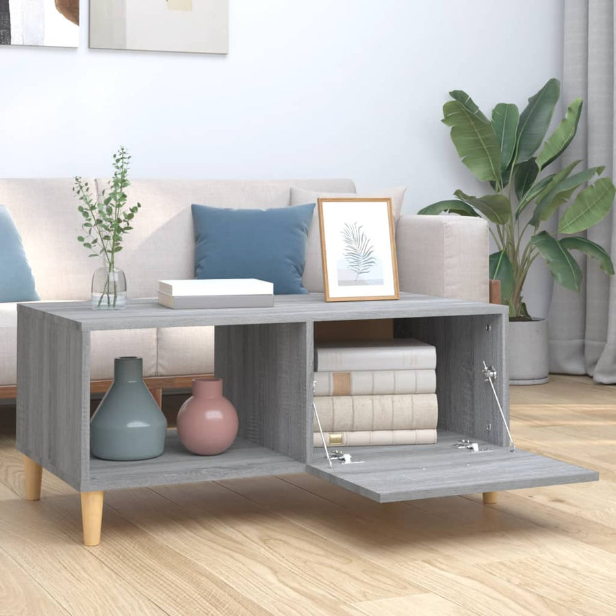 Salontafel 89,5X50X40 Cm Bewerkt Hout Grijs Sonoma Eikenkleurig