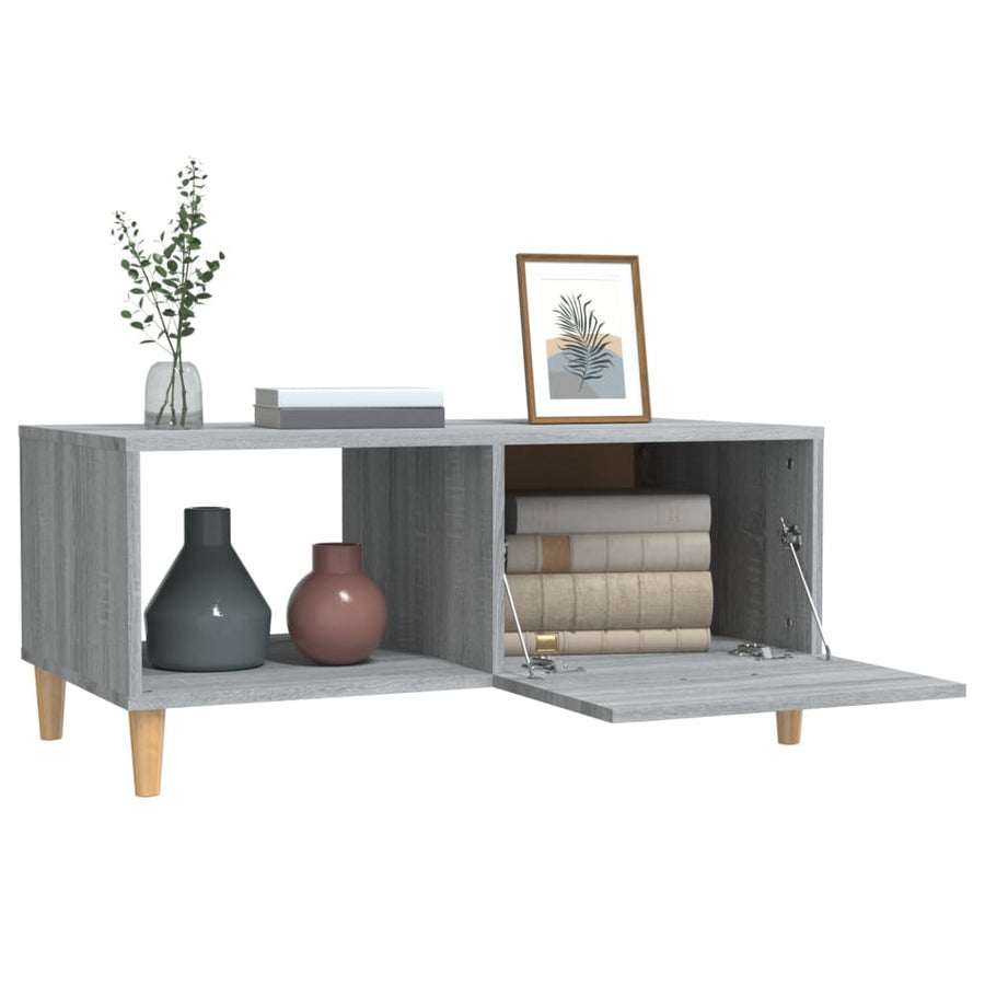 Salontafel 89,5X50X40 Cm Bewerkt Hout Grijs Sonoma Eikenkleurig
