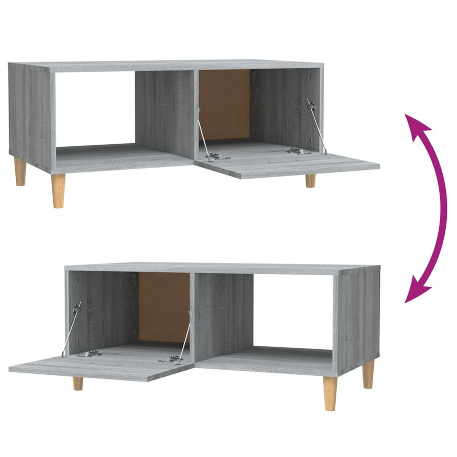 Salontafel 89,5X50X40 Cm Bewerkt Hout Grijs Sonoma Eikenkleurig