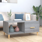 Salontafel 89,5x50x40 cm bewerkt hout grijs sonoma
