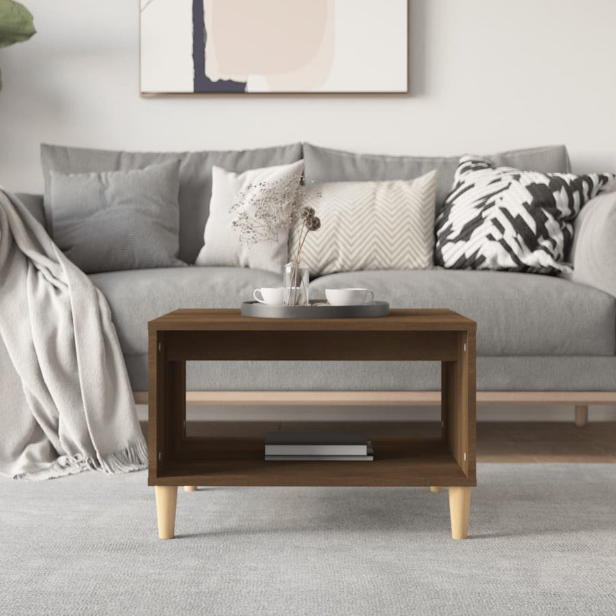 Salontafel 60X50X40 Cm Bewerkt Hout Bruin Eikenkleur