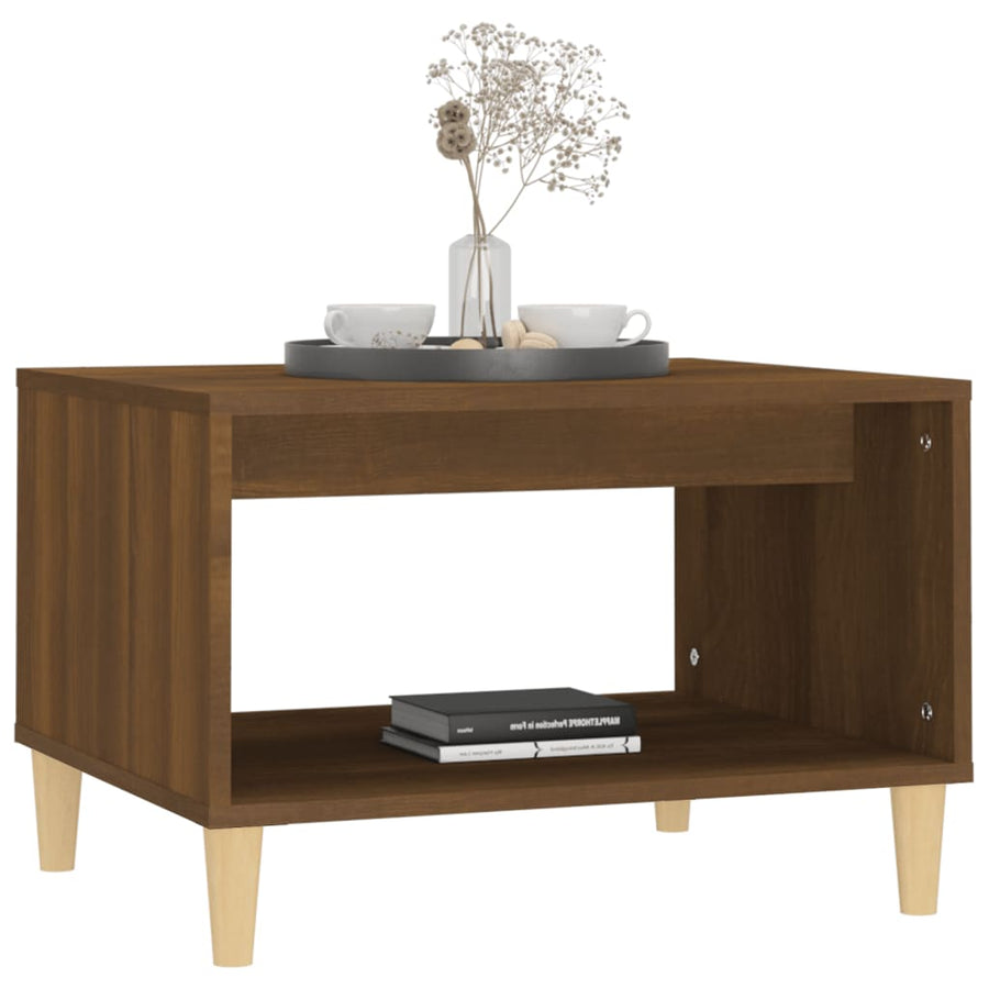 Salontafel 60X50X40 Cm Bewerkt Hout Bruin Eikenkleur