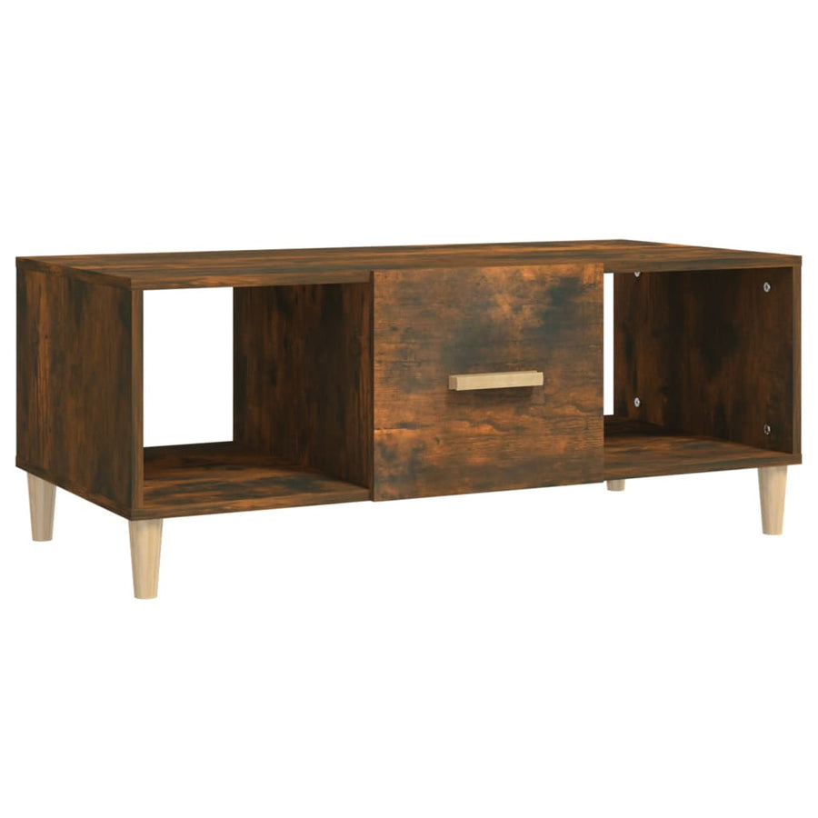 Salontafel 02X50X40 Cm Bewerkt Hout Kleurig Gerookt eiken