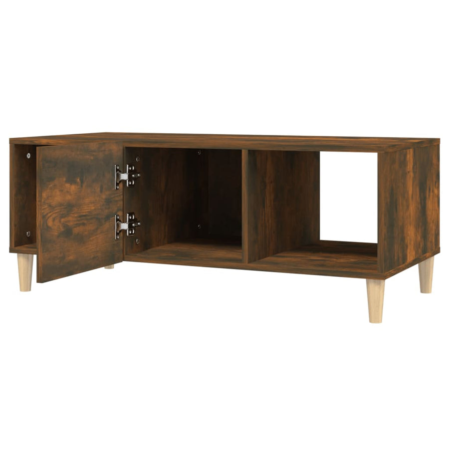 Salontafel 02X50X40 Cm Bewerkt Hout Kleurig Gerookt eiken