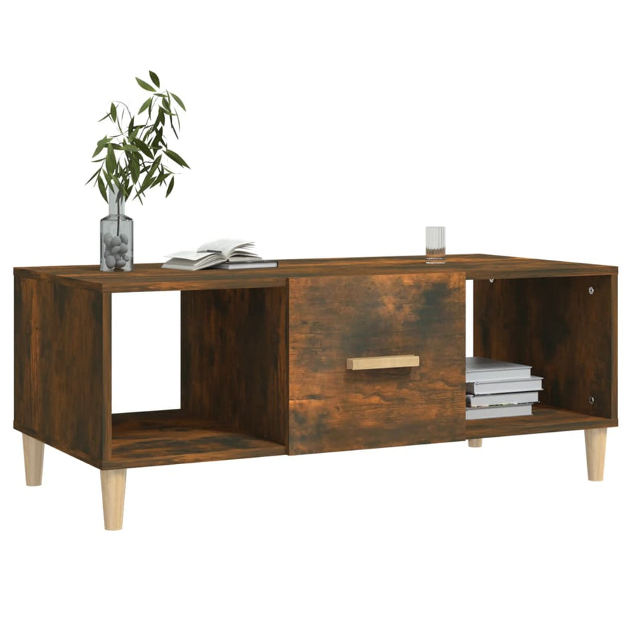 Salontafel 02X50X40 Cm Bewerkt Hout Kleurig Gerookt eiken