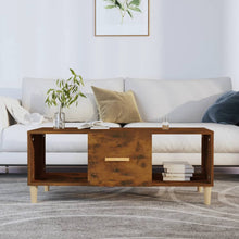Salontafel 02X50X40 Cm Bewerkt Hout Kleurig Gerookt eiken