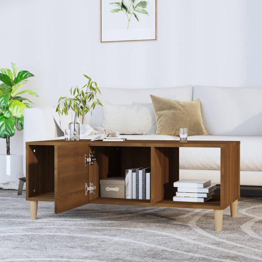 Salontafel 02X50X40 Cm Bewerkt Hout bruin eikenkleur