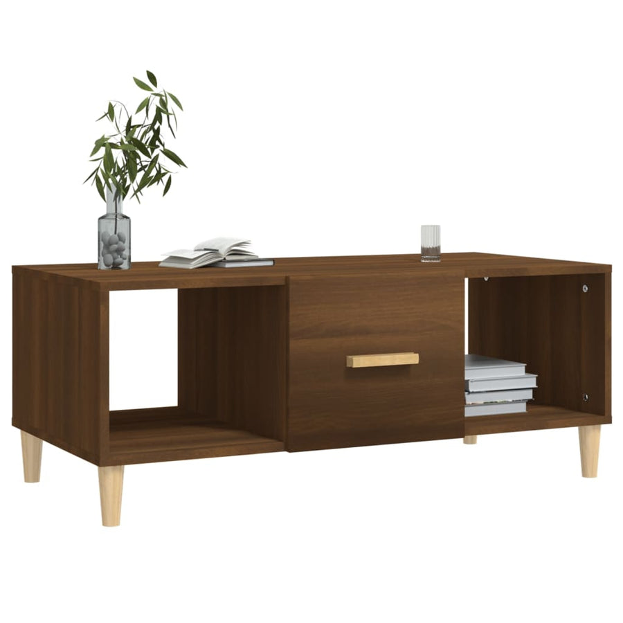 Salontafel 02X50X40 Cm Bewerkt Hout bruin eikenkleur