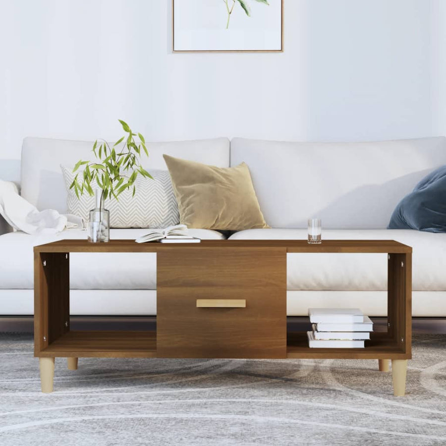 Salontafel 02X50X40 Cm Bewerkt Hout bruin eikenkleur