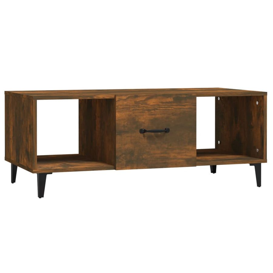 Salontafel 102X50X40 Cm Bewerkt Hout Gerookt Eikenkleurig
