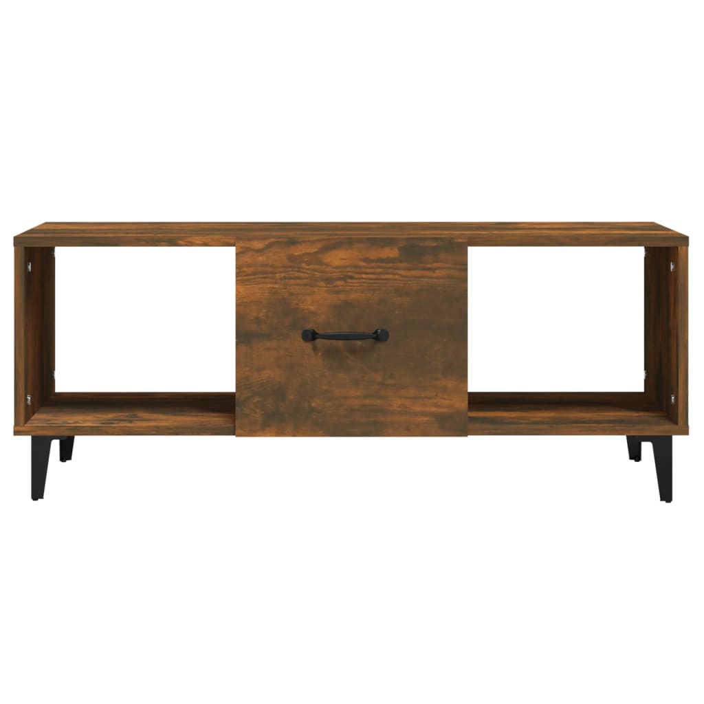 Salontafel 102X50X40 Cm Bewerkt Hout Gerookt Eikenkleurig