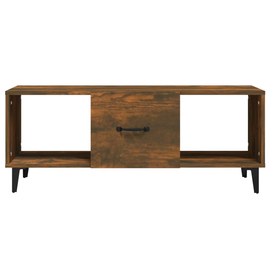 Salontafel 102X50X40 Cm Bewerkt Hout Gerookt Eikenkleurig