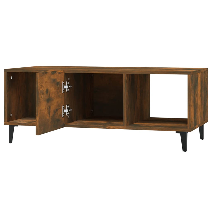 Salontafel 102X50X40 Cm Bewerkt Hout Gerookt Eikenkleurig