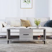 Coffee table 102x50x40 cm engineered wood grey Sonoma oak effect