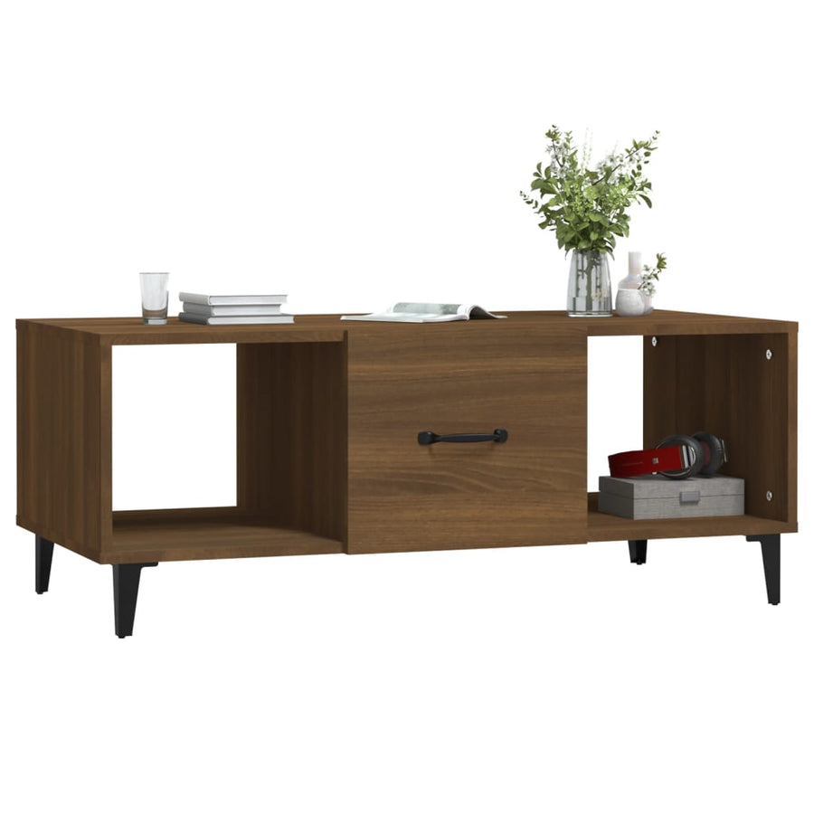 Salontafel 02X50X40 Cm Bewerkt Hout bruin eikenkleur
