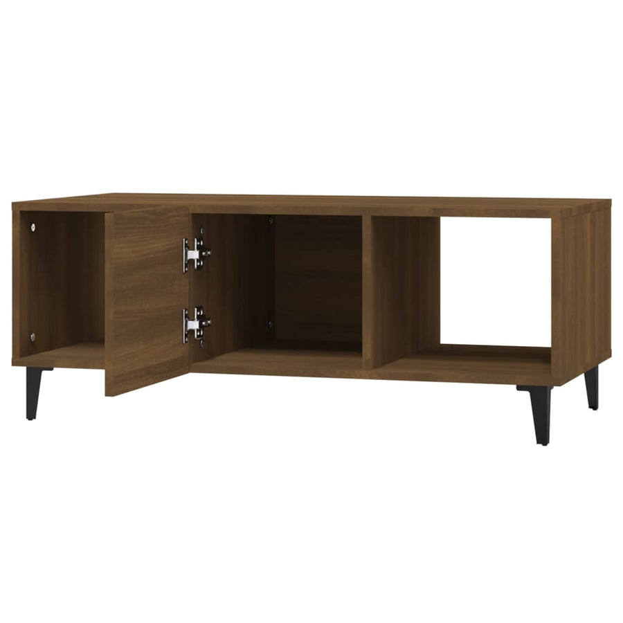 Salontafel 02X50X40 Cm Bewerkt Hout bruin eikenkleur