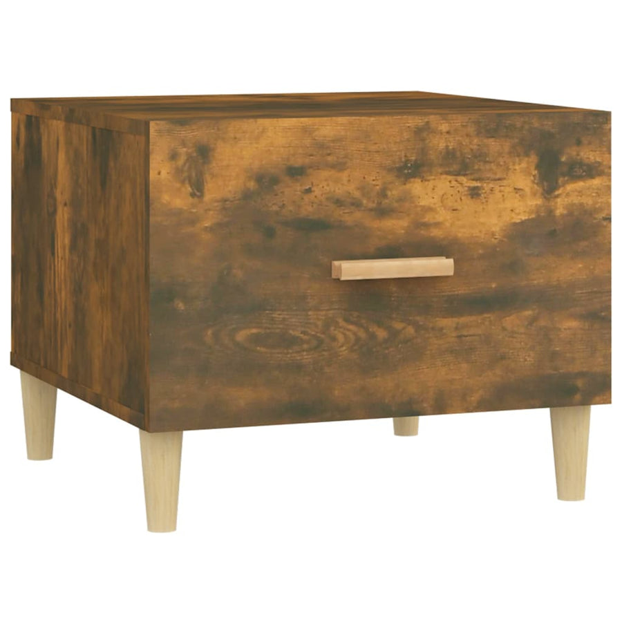 Salontafel 50X50X40 Cm Bewerkt Hout Kleurig 1 Gerookt eiken