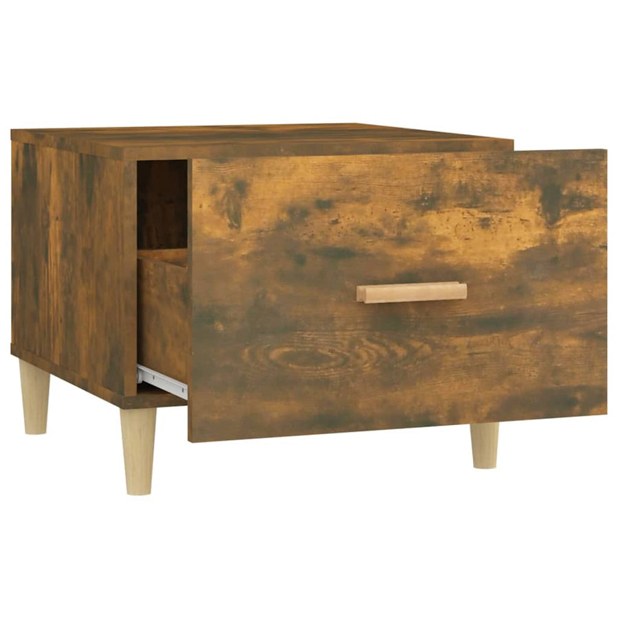 Salontafel 50X50X40 Cm Bewerkt Hout Kleurig 1 Gerookt eiken