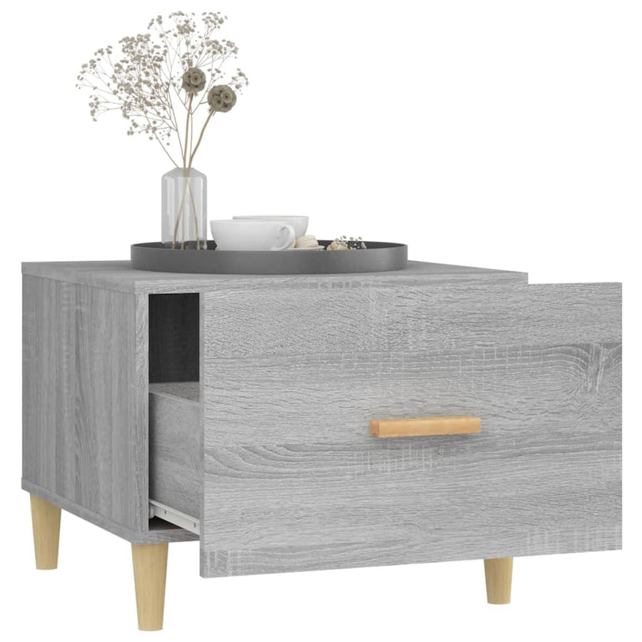 Salontafel 50X50X40 Cm Bewerkt Hout Grijs Sonoma Eikenkleurig