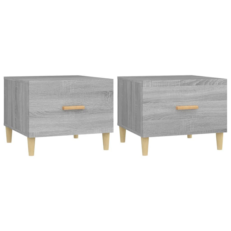 Salontafels 2 St 50X50X40 Cm Bewerkt Hout Grijs Sonoma Eiken