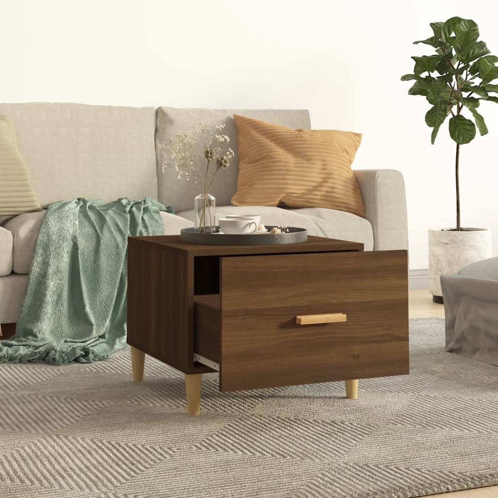 Salontafel 50X50X40 Cm Bewerkt Hout Bruin Eikenkleur