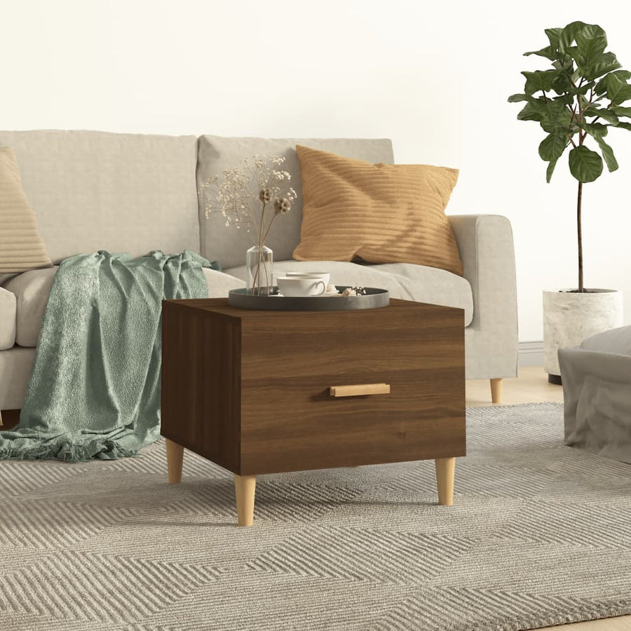 Salontafel 50X50X40 Cm Bewerkt Hout Bruin Eikenkleur