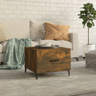 Salontafel 50x50x40 cm gerookt eiken metaal