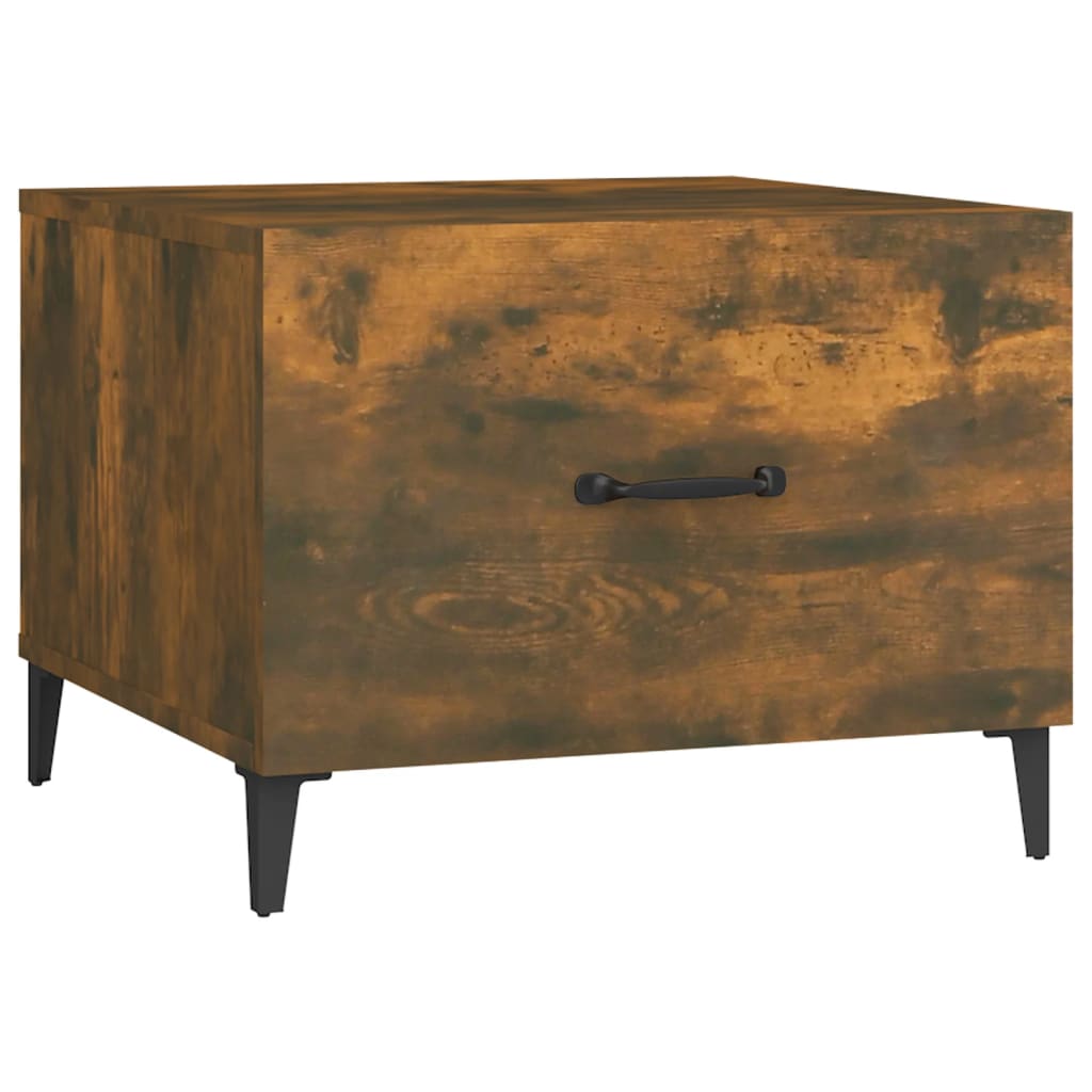 Salontafels 2 St Met Metalen Poten 50X50X40 Cm Gerookt Eiken