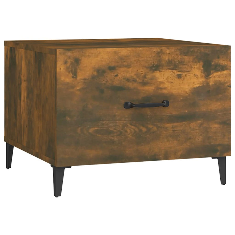 Salontafels 2 St Met Metalen Poten 50X50X40 Cm Gerookt Eiken
