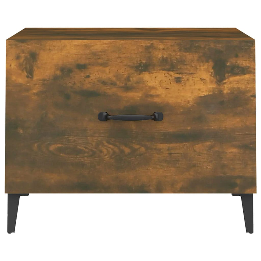 Salontafels 2 St Met Metalen Poten 50X50X40 Cm Gerookt Eiken