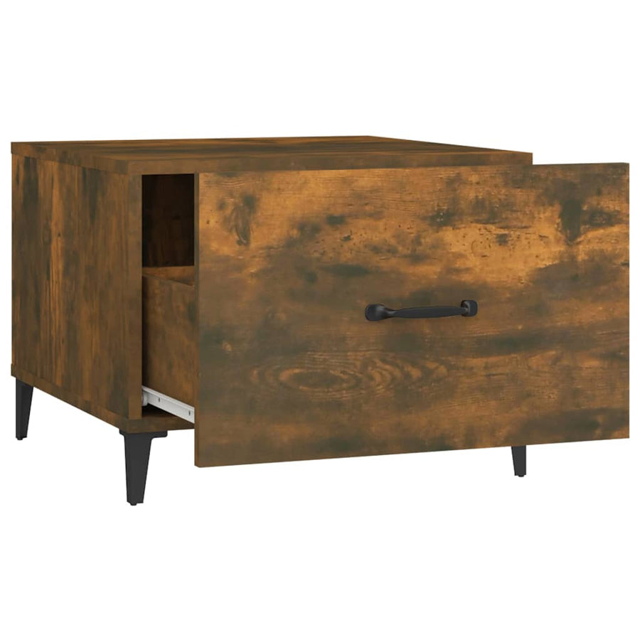 Salontafels 2 St Met Metalen Poten 50X50X40 Cm Gerookt Eiken