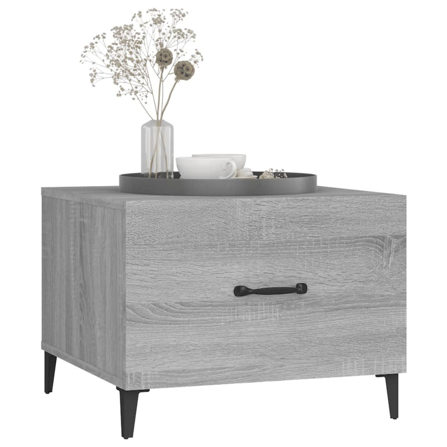 Salontafel met metalen poten 50x50x40 cm grijs sonoma eiken 1 Grijs sonoma