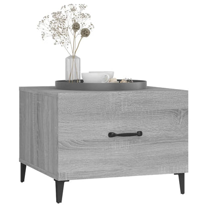 Salontafels 2 St Met Metalen Poten 50X50X40 Cm Grijs Sonoma