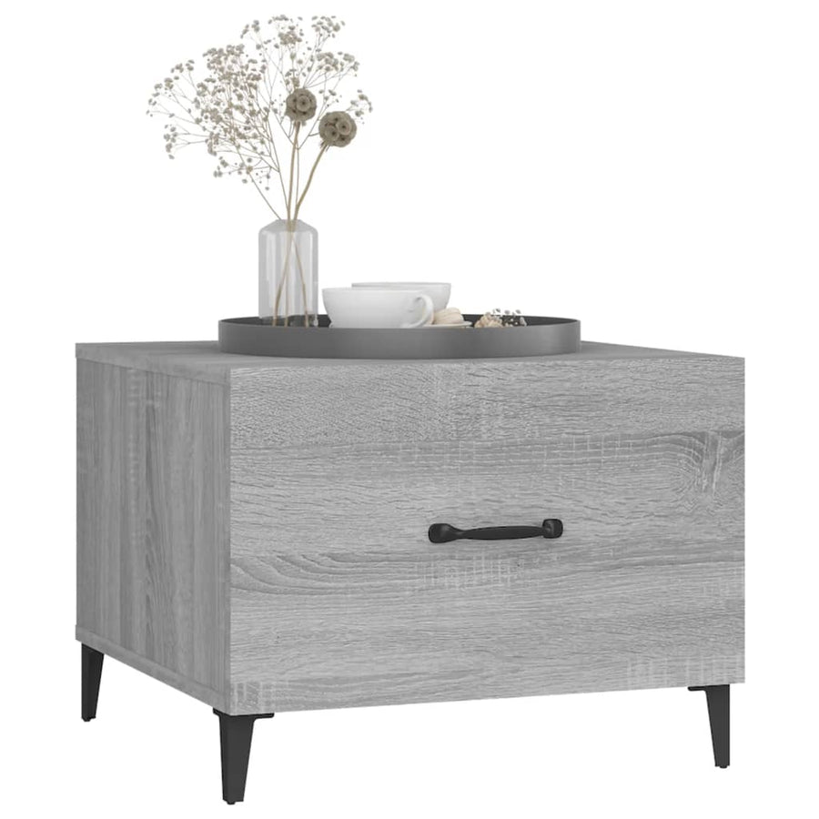 Salontafels 2 St Met Metalen Poten 50X50X40 Cm Grijs Sonoma