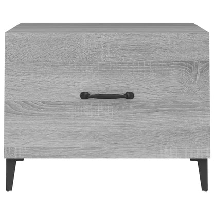 Salontafels 2 St Met Metalen Poten 50X50X40 Cm Grijs Sonoma