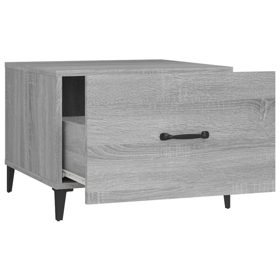 Salontafels 2 St Met Metalen Poten 50X50X40 Cm Grijs Sonoma