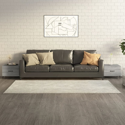 Salontafels 2 St Met Metalen Poten 50X50X40 Cm Grijs Sonoma